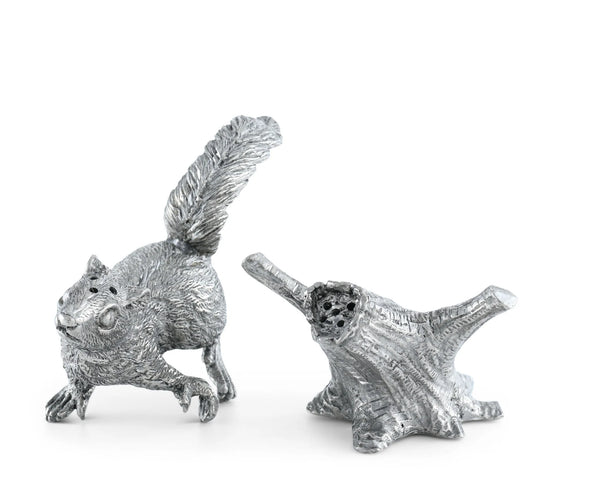 PEWTER SQUIRRELS ON TREES SALT & PEPPER SET